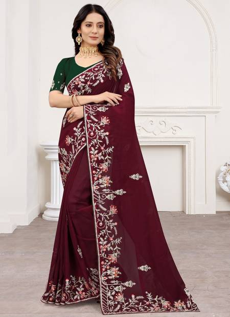 Maroon Colour Parasmani Heavy New Exclusive Wear Latest Designer Saree Collection 5913